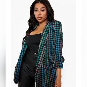 NEW 80S STYLE Multicolor Patterned BLAZER JACKET